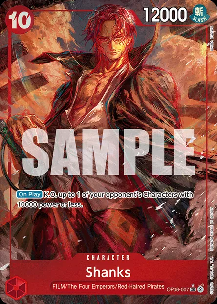 Shanks, One Piece card OP06-007 — WINGS OF THE CAPTAIN set