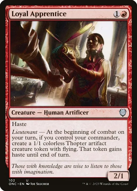 Loyal Apprentice, Magic card ONC 102 — Phyrexia: All Will Be One Commander set