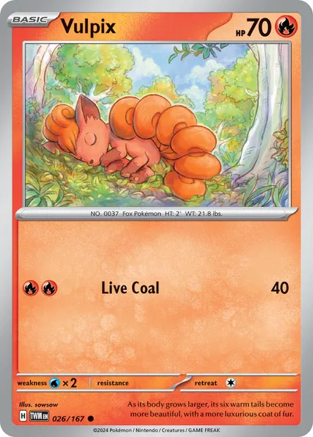 Vulpix, Pokémon card TWM 026 — Twilight Masquerade set