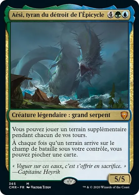 Aési, tyran du détroit de l'Épicycle, carte Magic CMR 365 — extension Commander Legends