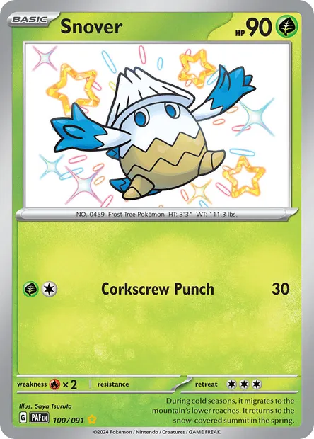 Snover, Pokémon card PAF 100 — Paldean Fates set