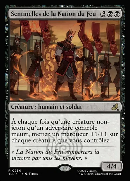 Sentinelles de la Nation du Feu, carte Magic TLE 230 — extension Avatar: The Last Airbender Eternal