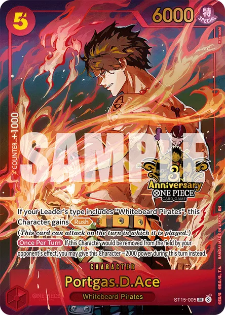 Portgas D. Ace, carte One Piece ST15-005 — extension ROUGE Edward Newgate