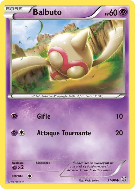 Balbuto, carte Pokémon AOR 31 — extension Origines Antiques