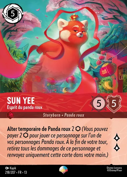 Sun Yee - Esprit du panda roux, carte Disney Lorcana CH13-218 — extension Invasion Epineuse!