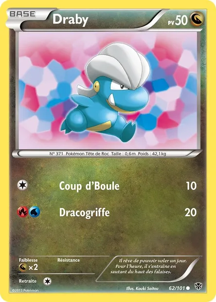 Draby, carte Pokémon PLB 62 — extension Explosion Plasma