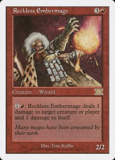 Reckless Embermage, Magic card 6ED 201 — Classic Sixth Edition set