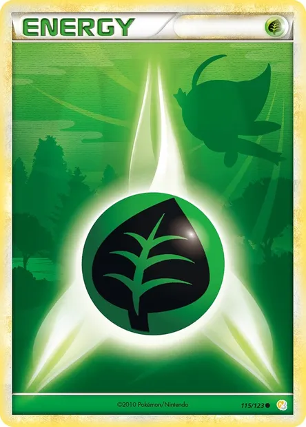 Énergie Plante, carte Pokémon HS 115 — extension HeartGold SoulSilver