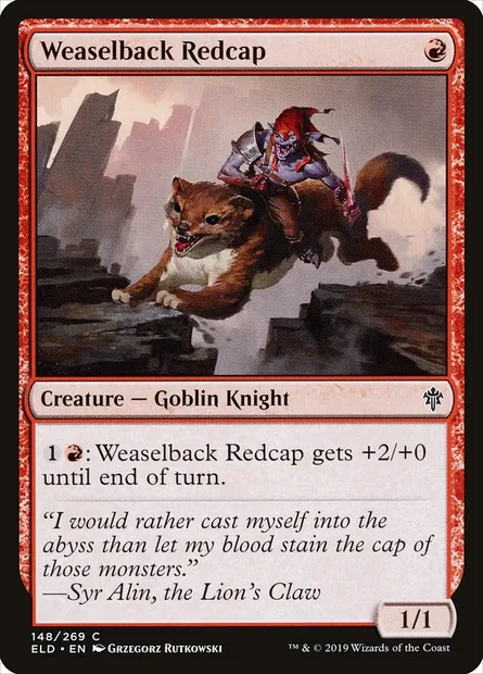 Weaselback Redcap, Magic card ELD 148 — Throne of Eldraine set