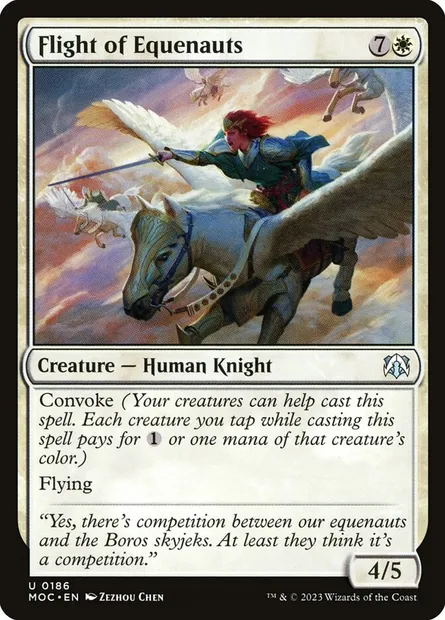 Flight of Equenauts, Magic card MOC 186 — March of the Machine Commander set