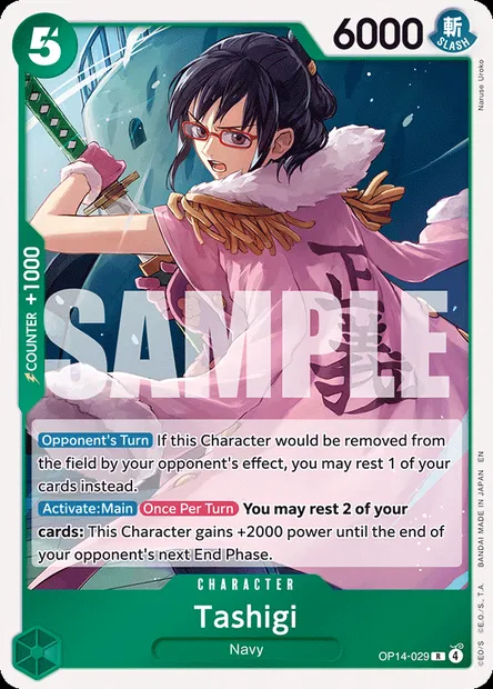 Tashigi, One Piece card OP14-029 — THE AZURE SEA’S SEVEN set