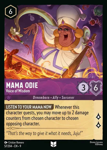 Mama Odie - Voice of Wisdom, Disney Lorcana card CH9-057 — Fabled set