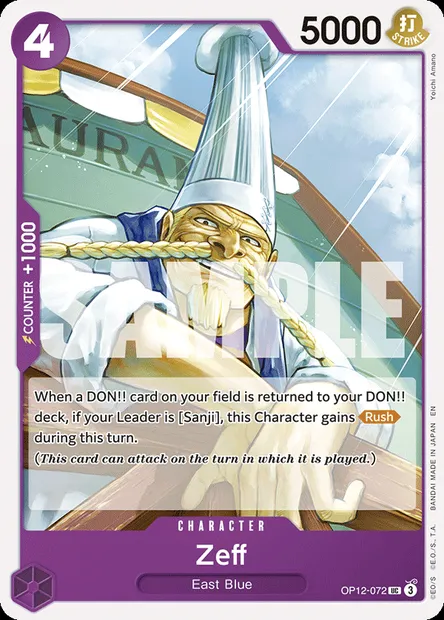 Zeff, One Piece card OP12-072 — LEGACY OF THE MASTER set