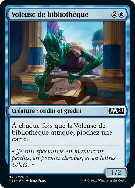 Voleuse de bibliothèque, carte Magic M21 55 — extension Core Set 2021