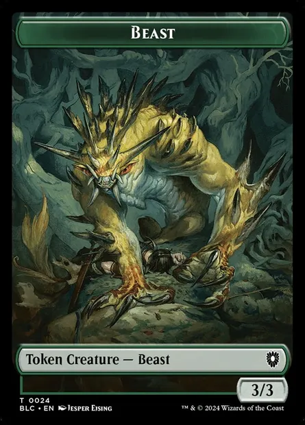 Beast, carte Magic TBLC 24 — extension Bloomburrow Commander Tokens