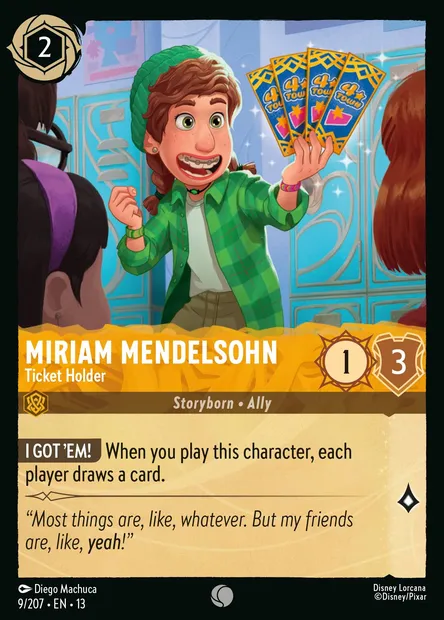 Miriam Mendelsohn - Ticket Holder, Disney Lorcana card CH13-009 — Attack of the Vine! set