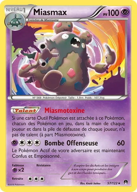 Miasmax, carte Pokémon BKP 57 — extension Rupture Turbo