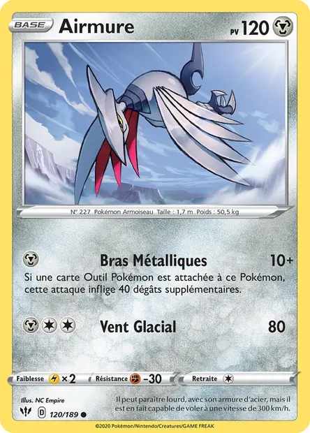 Airmure, carte Pokémon DAA 120 — extension Ténèbres Embrasées