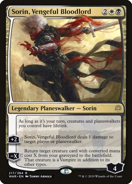 Sorin, Vengeful Bloodlord, Magic card WAR 217 — War of the Spark set