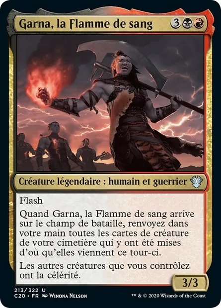 Garna, la Flamme de sang, carte Magic C20 213 — extension Commander 2020