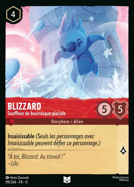 Blizzard - Souffleur de bourrasque glaciale, carte Disney Lorcana CH11-119 — extension Givresort