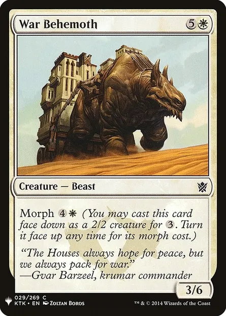 Béhémoth de guerre, carte Magic PLST KTK-29 — extension The List