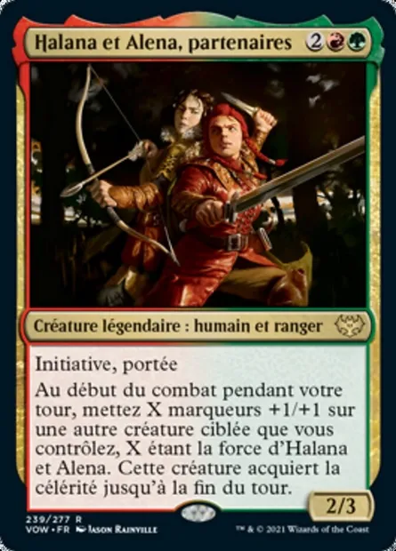 Halana et Alena, partenaires, carte Magic VOW 239 — extension Innistrad : noce écarlate