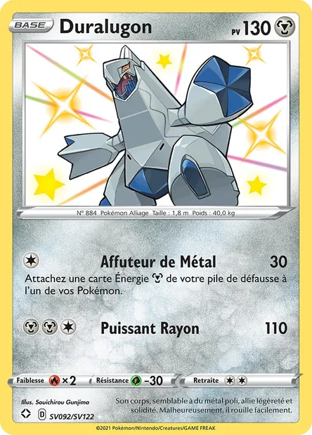 Duralugon, carte Pokémon SHF SV092 — extension Destinées Radieuses