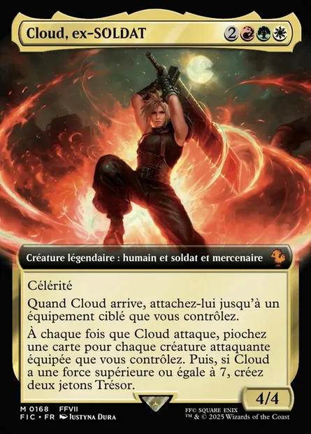 Cloud, ex-SOLDAT, carte Magic FIC 168 — extension Final Fantasy Commander