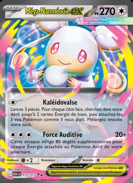 Méga-Nanméouïe-ex, carte Pokémon ASC 172 — extension Héros Transcendants