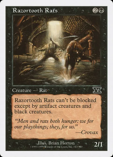 Razortooth Rats, Magic card 6ED 153 — Classic Sixth Edition set