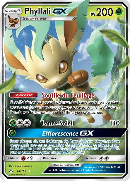 Phyllali GX, carte Pokémon UPR 13 — extension Ultra-Prisme