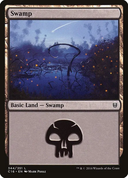 Swamp, Magic card C16 344 — Commander 2016 set