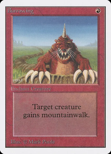 Burrowing, Magic card 2ED 139 — Unlimited Edition set