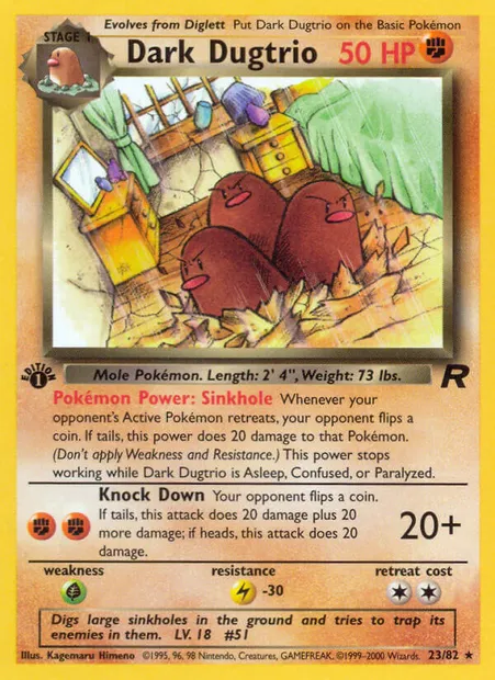 Dark Dugtrio, Pokémon card TR 23 — Team Rocket set
