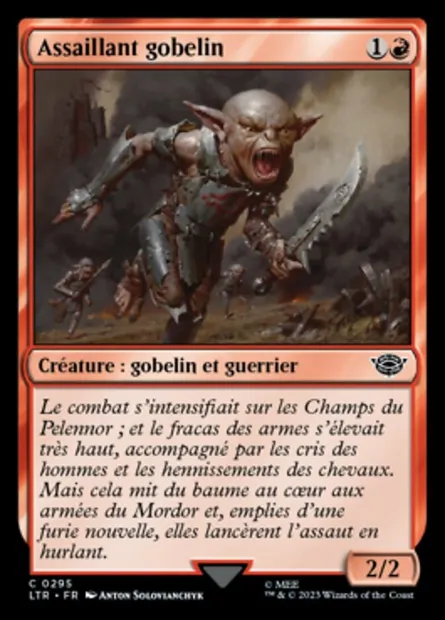 Assaillant gobelin, carte Magic LTR 295 — extension Le Seigneur des Anneaux : chroniques de la Terre du Milieu