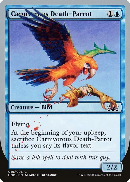 Carnivorous Death-Parrot, Magic card UND 19 — Unsanctioned set