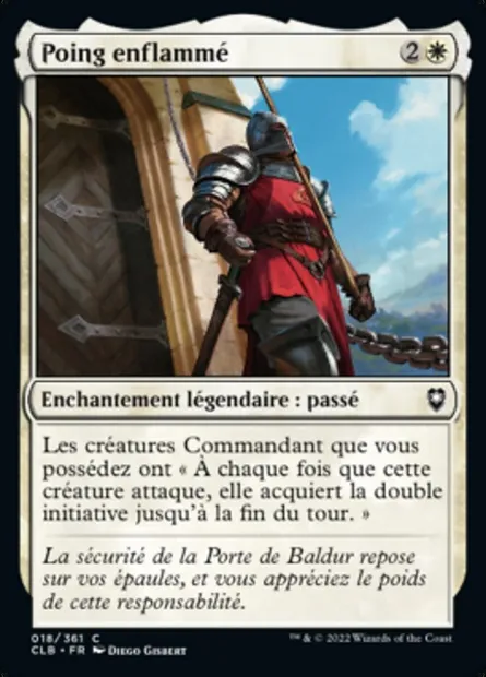 Poing enflammé, carte Magic CLB 18 — extension Commander Légendes : la bataille de la Porte de Baldur