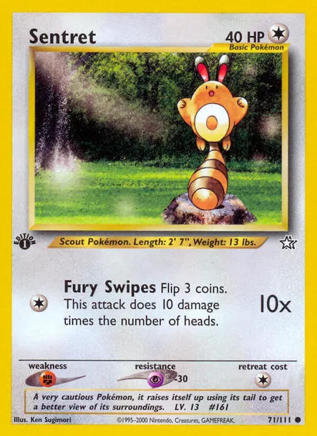Sentret, Pokémon card NG 71 — Neo Genesis set