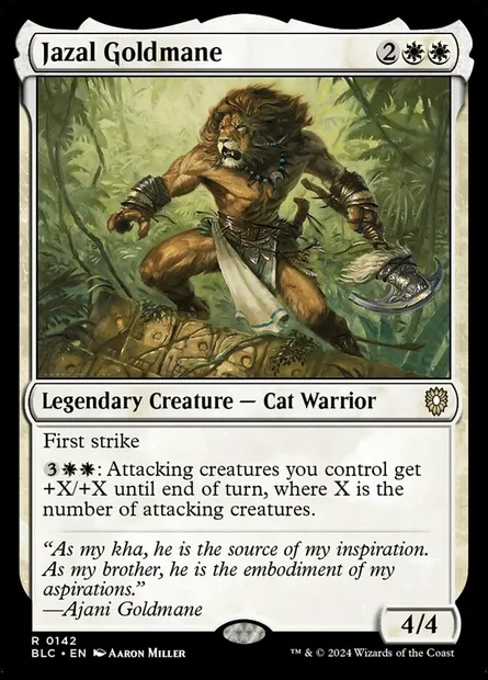Jazal Goldmane, Magic card BLC 142 — Bloomburrow Commander set