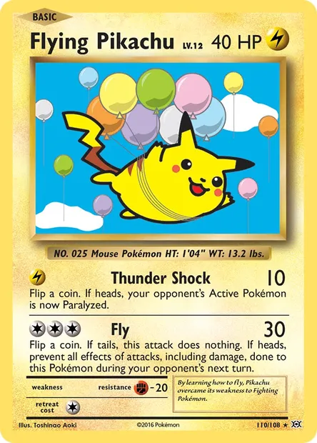 Flying Pikachu, Pokémon card EVO 110 — Evolutions set