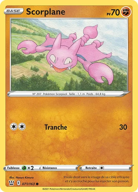 Scorplane, carte Pokémon BST 71 — extension Styles de combat