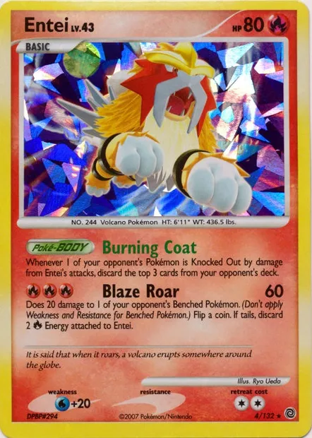 Entei Lv.43, carte Pokémon TDX 004-5 — extension Theme Deck & Blisters Exclusives