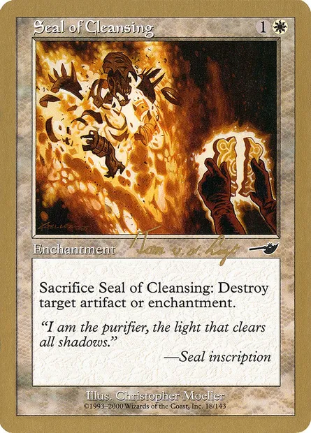 Sceau de nettoiement, carte Magic WC00 tvdl18 — extension World Championship Decks 2000