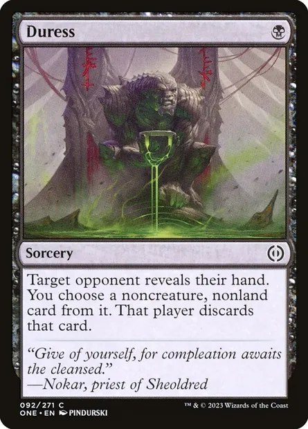 Duress, Magic card ONE 92 — Phyrexia: All Will Be One set