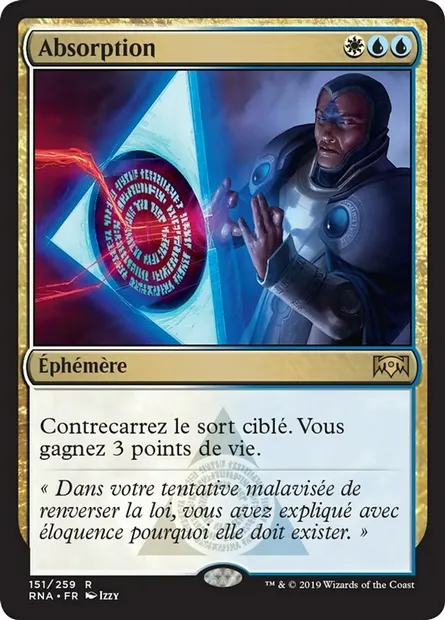 Absorption, carte Magic RNA 151 — extension L'allégeance de Ravnica