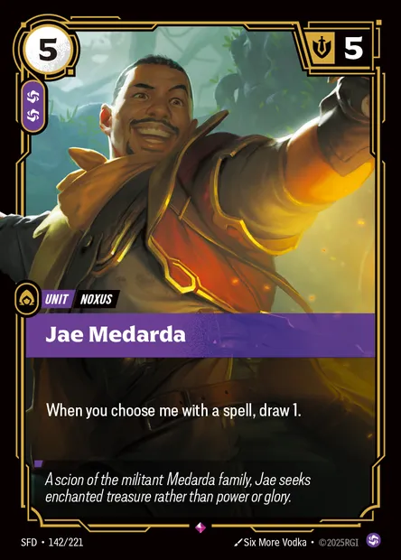 Jae Medarda, carte Riftbound SFD 142 — extension Spiritforged