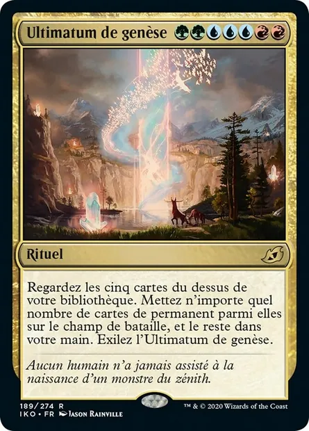 Ultimatum de genèse, carte Magic IKO 189 — extension Ikoria: Lair of Behemoths