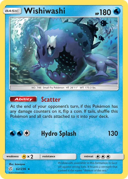Wishiwashi, Pokémon card CEC 62 — Cosmic Eclipse set