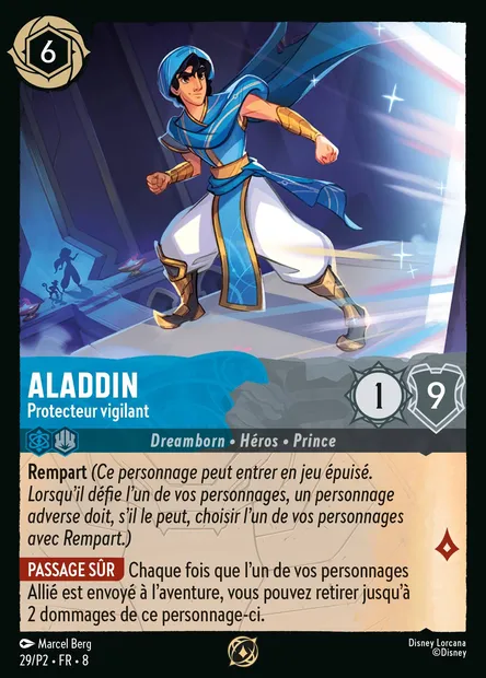 Aladdin - Protecteur vigilant, carte Disney Lorcana P2-029 — extension P2